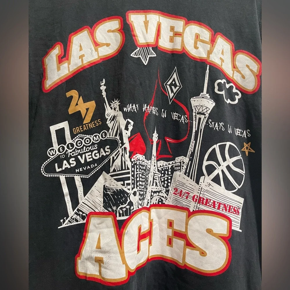 Las Vegas Ace’s championship distress T-shirt (2023) 🏀⛹🏽♀️ - Picture 2 of 5